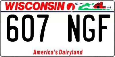 WI license plate 607NGF