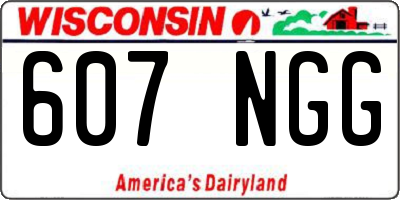 WI license plate 607NGG
