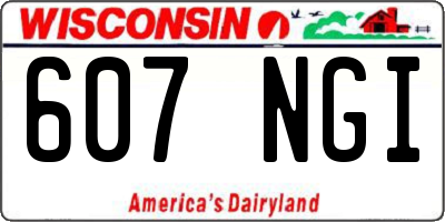 WI license plate 607NGI