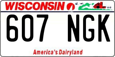 WI license plate 607NGK