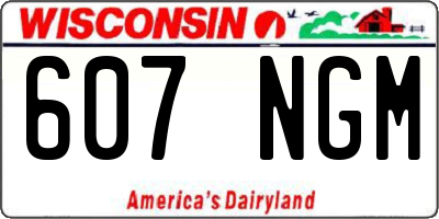 WI license plate 607NGM