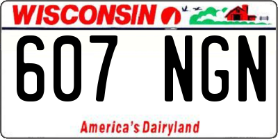 WI license plate 607NGN