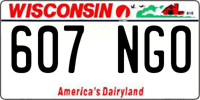 WI license plate 607NGO