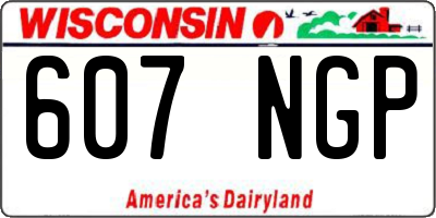 WI license plate 607NGP