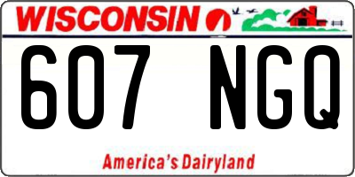 WI license plate 607NGQ