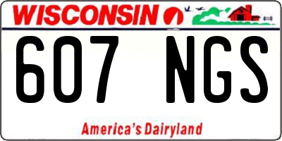 WI license plate 607NGS