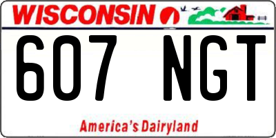 WI license plate 607NGT