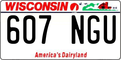 WI license plate 607NGU