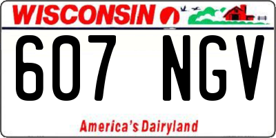 WI license plate 607NGV