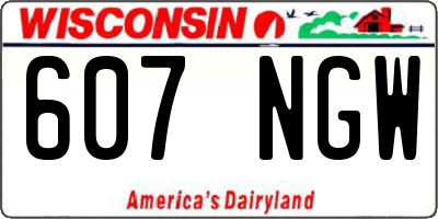 WI license plate 607NGW