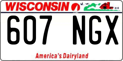 WI license plate 607NGX