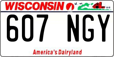 WI license plate 607NGY