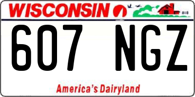 WI license plate 607NGZ