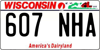 WI license plate 607NHA