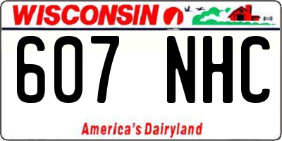 WI license plate 607NHC