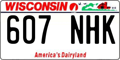 WI license plate 607NHK