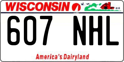 WI license plate 607NHL