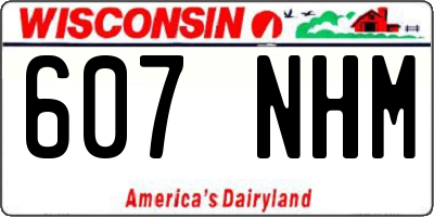 WI license plate 607NHM