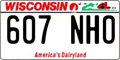 WI license plate 607NHO