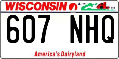 WI license plate 607NHQ