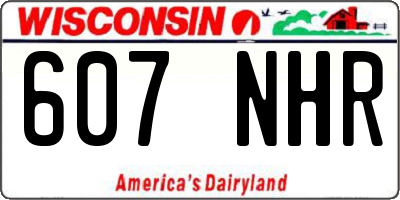WI license plate 607NHR