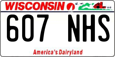 WI license plate 607NHS