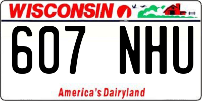 WI license plate 607NHU