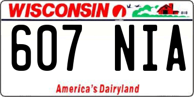 WI license plate 607NIA