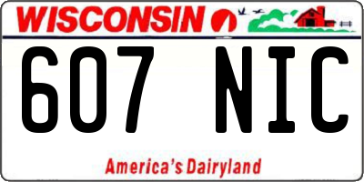 WI license plate 607NIC