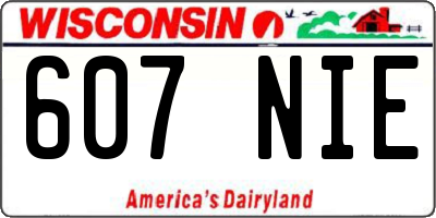 WI license plate 607NIE