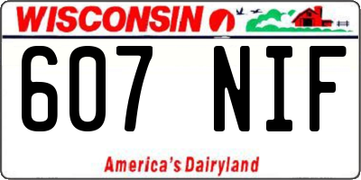 WI license plate 607NIF