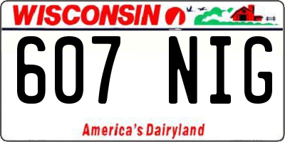 WI license plate 607NIG