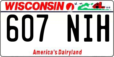 WI license plate 607NIH