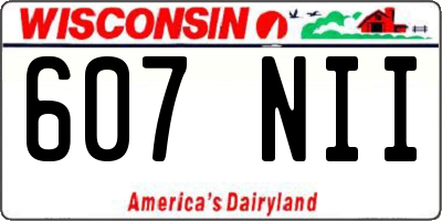 WI license plate 607NII