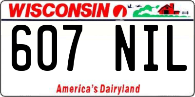 WI license plate 607NIL