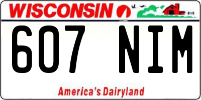 WI license plate 607NIM