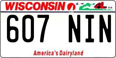WI license plate 607NIN