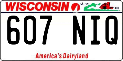 WI license plate 607NIQ