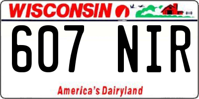 WI license plate 607NIR