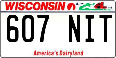 WI license plate 607NIT