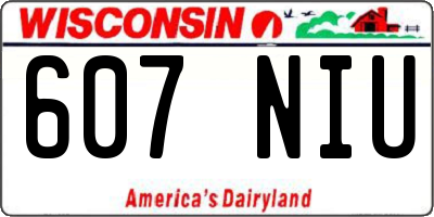 WI license plate 607NIU