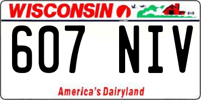 WI license plate 607NIV