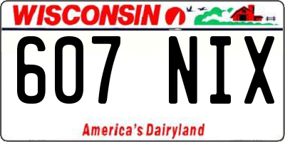 WI license plate 607NIX