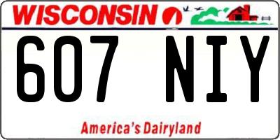 WI license plate 607NIY