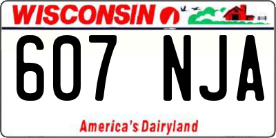 WI license plate 607NJA
