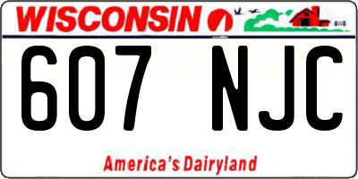 WI license plate 607NJC