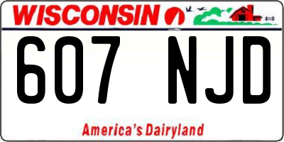 WI license plate 607NJD