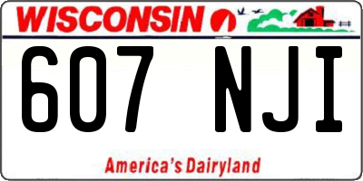 WI license plate 607NJI
