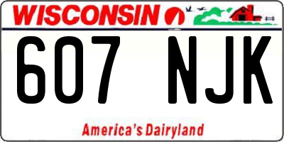 WI license plate 607NJK