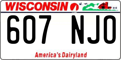 WI license plate 607NJO
